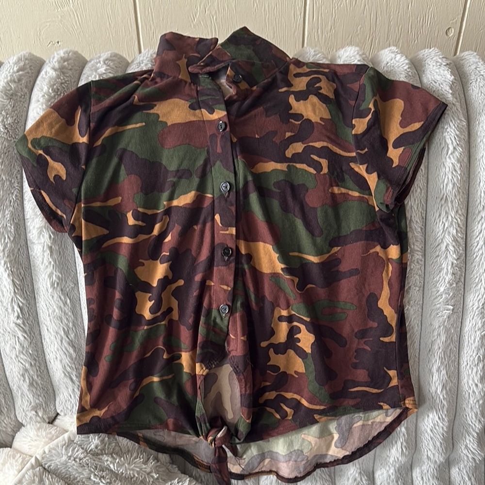 Kids Camouflage Button-Up Shirt